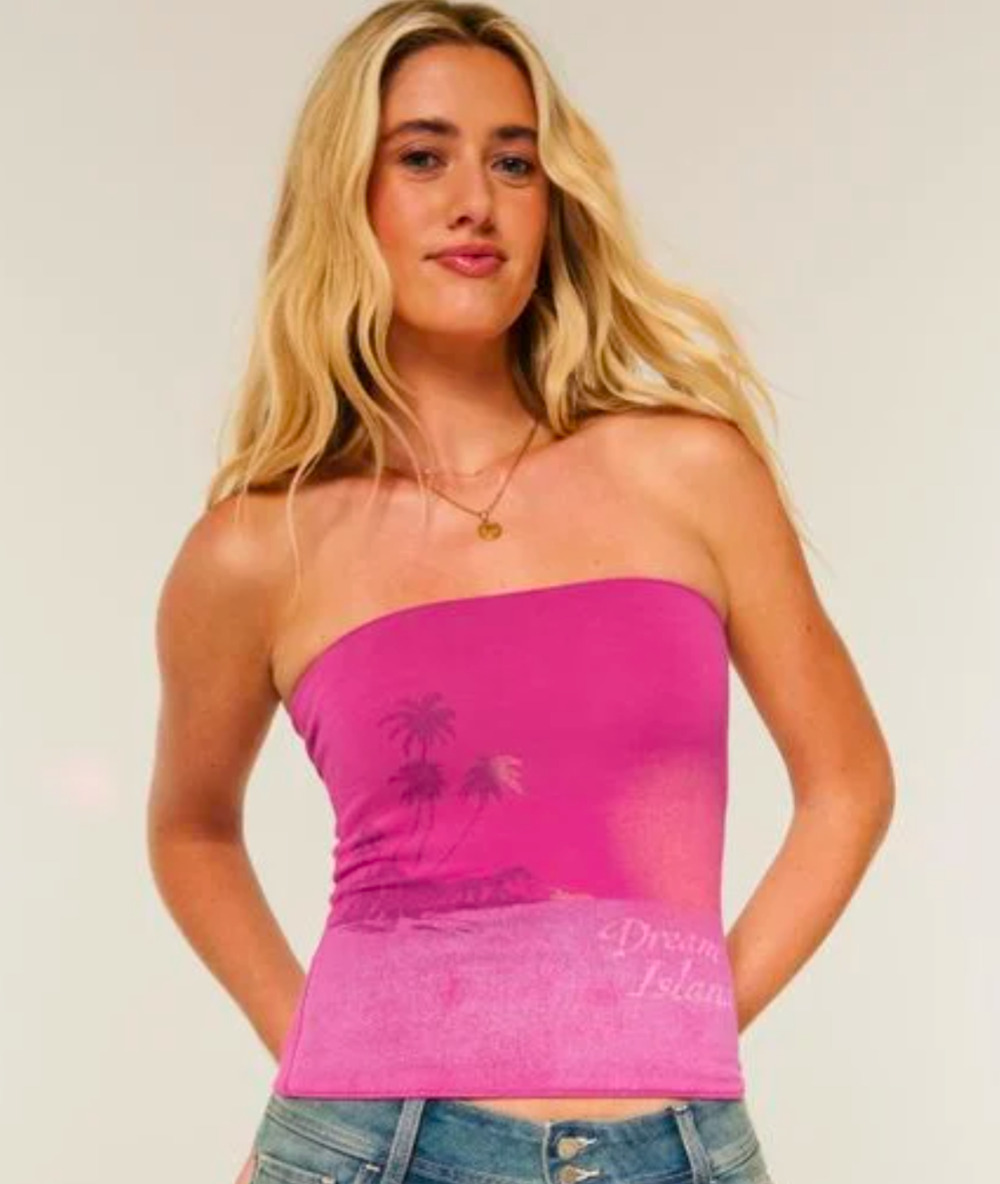Hollister Pink Dream Island Tub Top XL